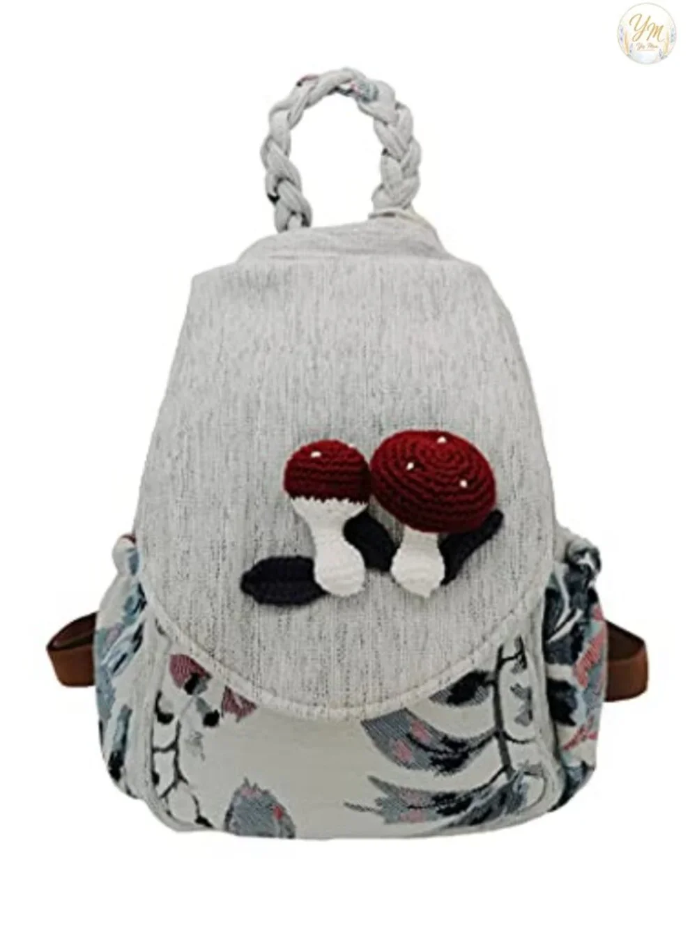 Retro Bohemian Washed Canvas Backpack with 3D Decoration, Multi-functional